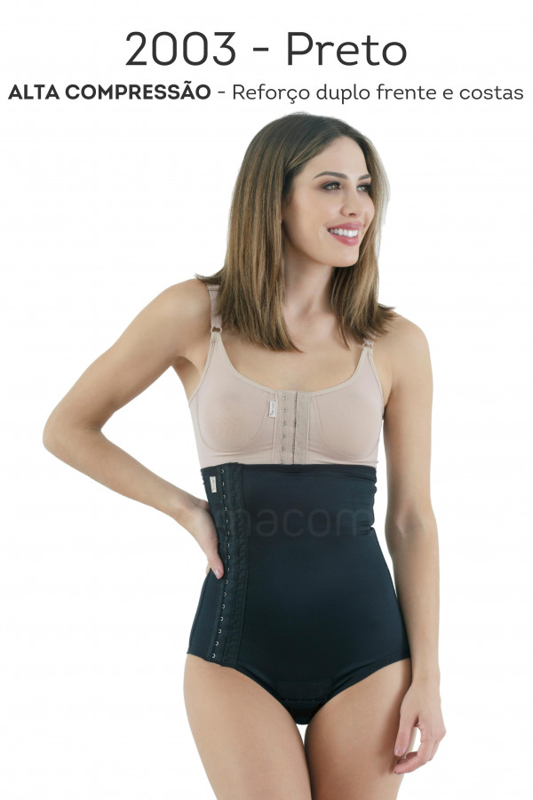 Cinta abdominal com fechamento lateral - 2003 PRETO EXC